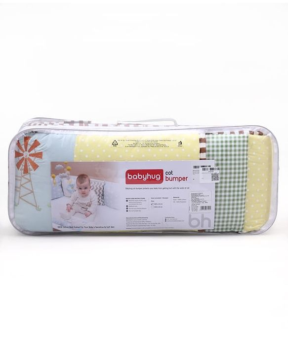 Babyhug Premium Cotton Crib Bumper Large -Farm Theme (Cot not Included)