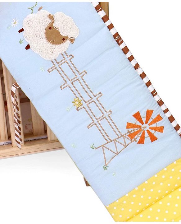 Babyhug Premium Cotton Crib Bumper Large -Farm Theme (Cot not Included)