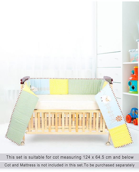 Babyhug Premium Cotton Crib Bumper Regular -Farm Theme (Cot not Included)