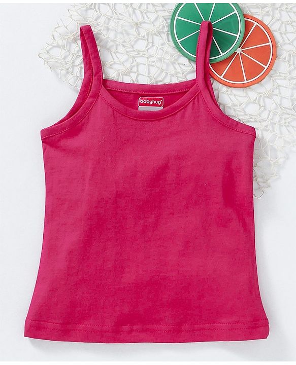 Babyhug Cotton Singlet Slip - Fuchsia