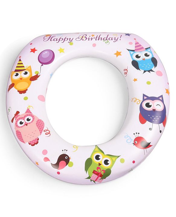 Babyhug Soft Cushioned Baby Potty Seat Owl Print - White