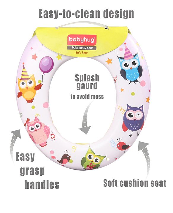 Babyhug Soft Cushioned Baby Potty Seat Owl Print - White