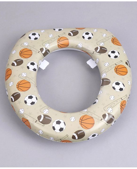 Babyhug Soft Cushioned Baby Potty Seat Sports Ball Print - Light Green