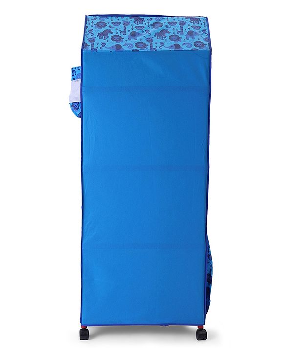 Babyhug 4 Shelved Almirah With Wheels Jungle Baby Print - Blue