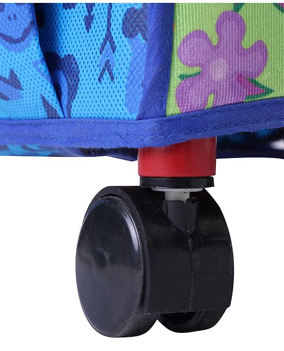 Babyhug 4 Shelved Almirah With Wheels Jungle Baby Print - Blue