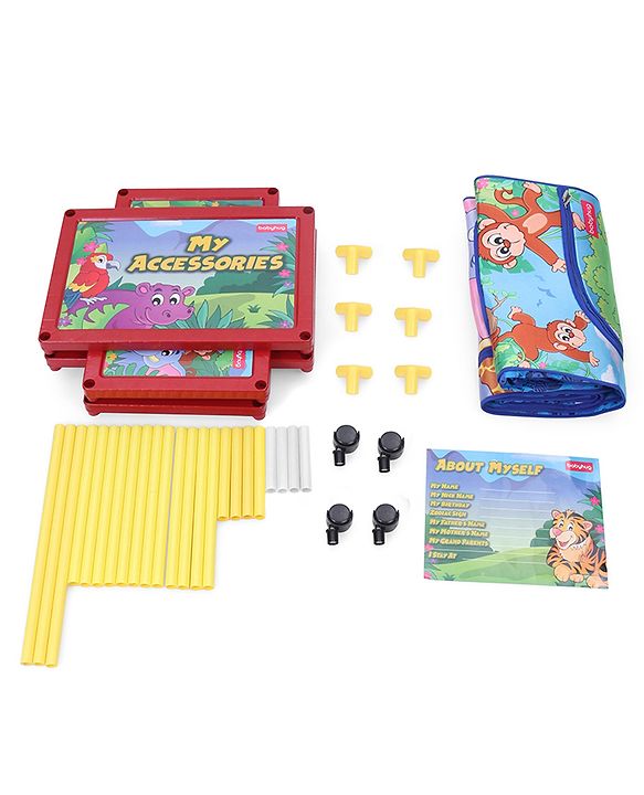 Babyhug 4 Shelved Almirah With Wheels Jungle Baby Print - Blue