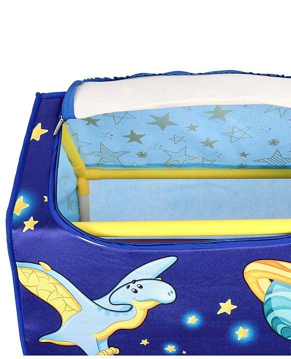 Babyhug Foldable 4 Shelved Almirah With Wheels Space Adventure Print - Dark Blue
