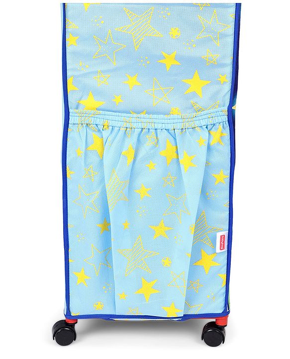 Babyhug Foldable 4 Shelved Almirah With Wheels Space Adventure Print - Dark Blue