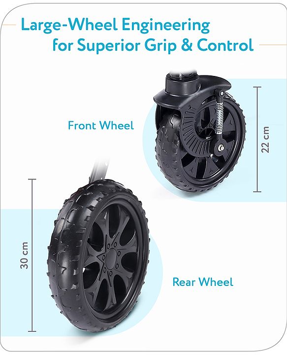 Babyhug Melody Stroller With Reversible Handle & Canopy - Maroon