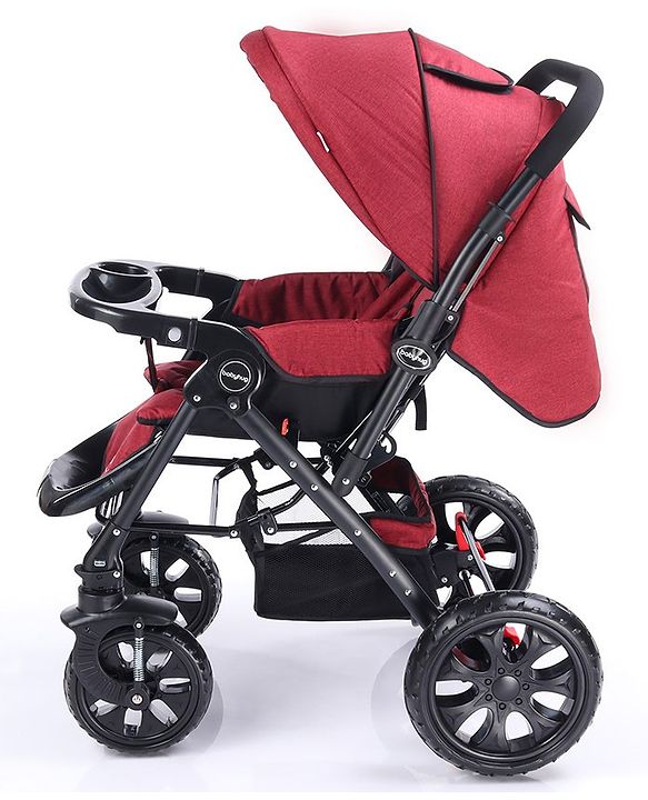 Babyhug Melody Stroller With Reversible Handle & Canopy - Maroon