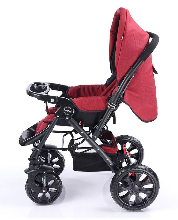 Babyhug Melody Stroller With Reversible Handle & Canopy - Maroon