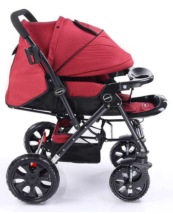 Babyhug Melody Stroller With Reversible Handle & Canopy - Maroon