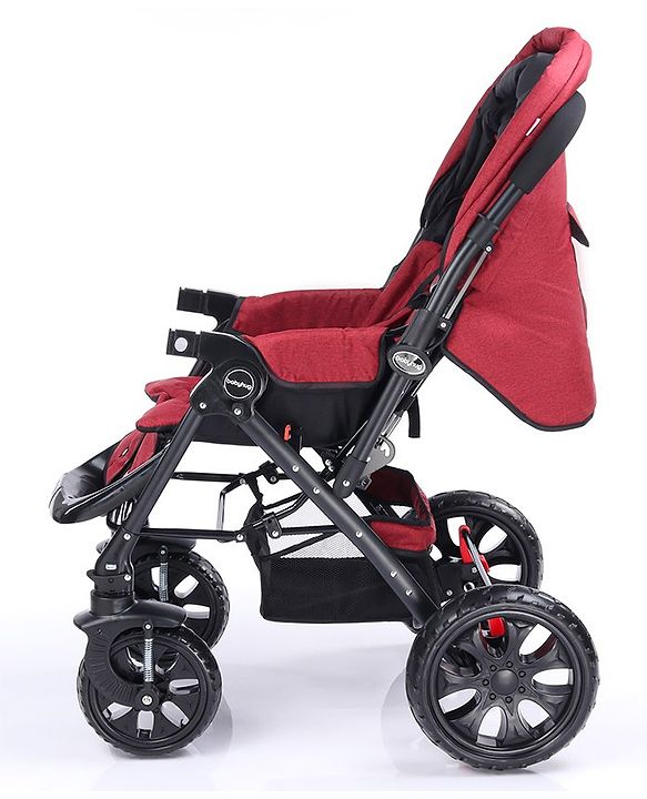 Babyhug Melody Stroller With Reversible Handle & Canopy - Maroon