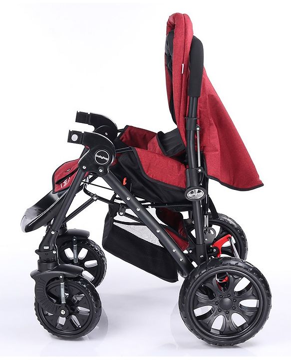 Babyhug Melody Stroller With Reversible Handle & Canopy - Maroon