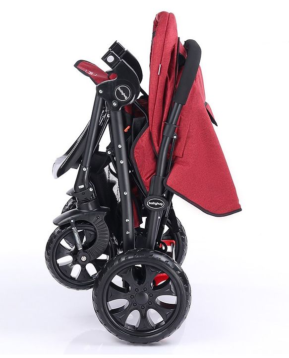 Babyhug Melody Stroller With Reversible Handle & Canopy - Maroon