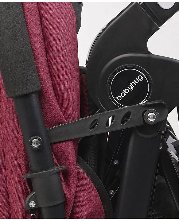 Babyhug Melody Stroller With Reversible Handle & Canopy - Maroon