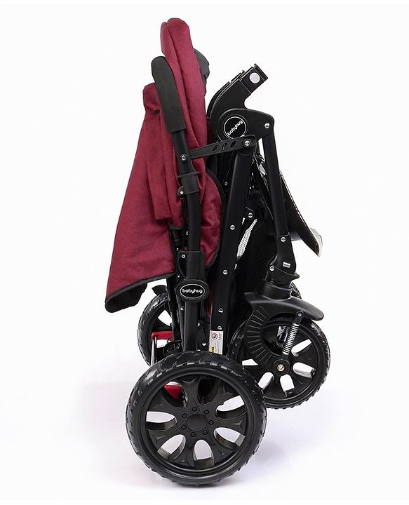 Babyhug Melody Stroller With Reversible Handle & Canopy - Maroon