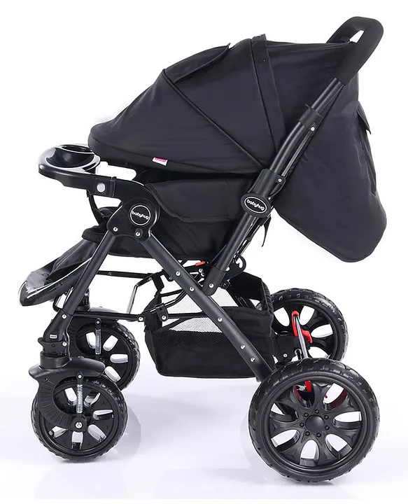 Babyhug Melody Stroller With Reversible Handle & Canopy - Black