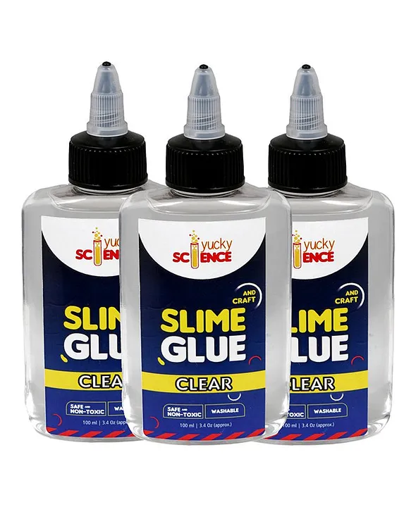 Yucky Science Slime & Craft Clear Glue Set of 3 Bottles 100 ml