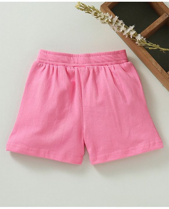 Babyhug Knee Length Drawstring Waist Shorts - Pink