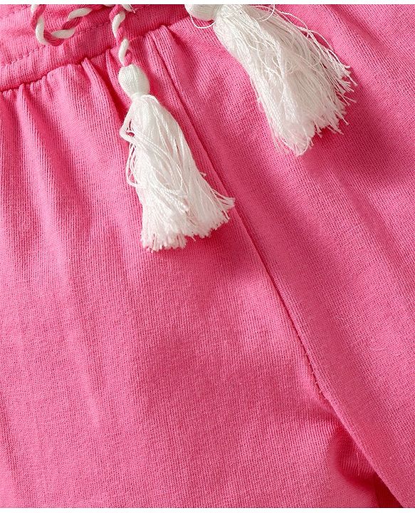 Babyhug Knee Length Drawstring Waist Shorts - Pink