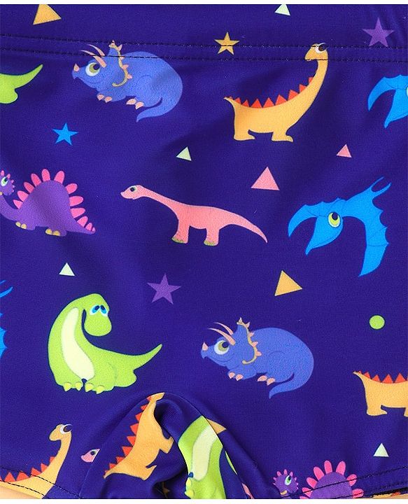 Babyhug Swimming Trunks Dino Print - Royal Blue