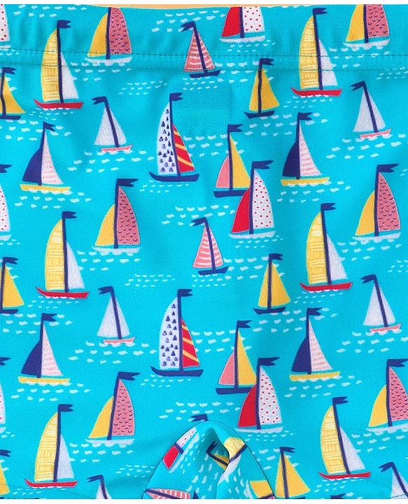 Babyhug Swimming Trunks Boat Print - Blue - 5-6 Y Blue