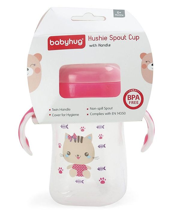 Babyhug Silicone Soft Spout Sipper With Handle Pink - 300 ml