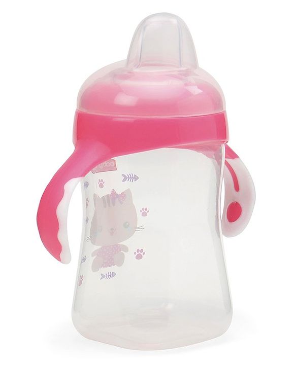 Babyhug Silicone Soft Spout Sipper With Handle Pink - 300 ml