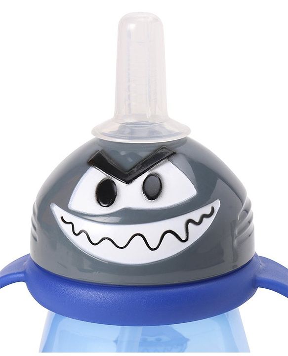 Babyhug Swipey Straw Sipper With Handle Pirate Grey Blue - 250 ml