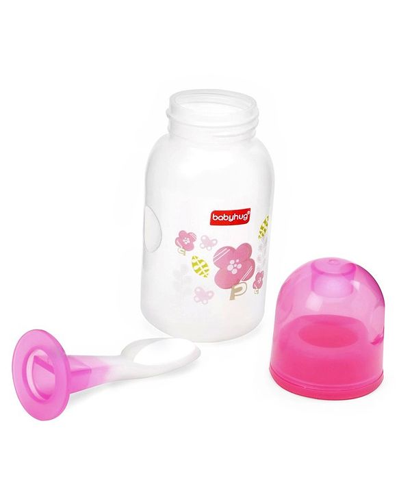 Babyhug Cereal Feeder With Spoon Pink - 150 ml