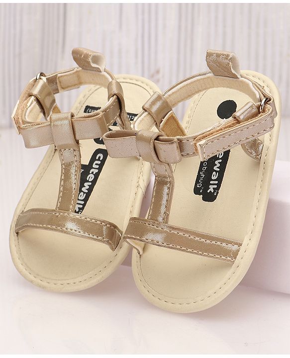 Cute Walk by Babyhug Sandals Style Booties Bow Applique - Grey