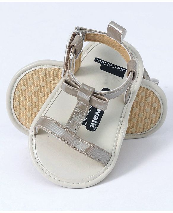 Cute Walk by Babyhug Sandals Style Booties Bow Applique - Grey