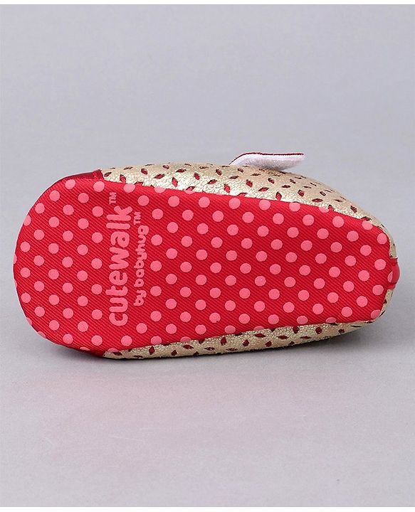 Cute Walk by Babyhug Cut Work Booties - Red