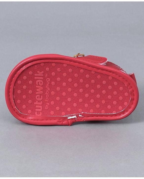 Cute Walk by Babyhug Sandals Style Booties Bow Applique - Red