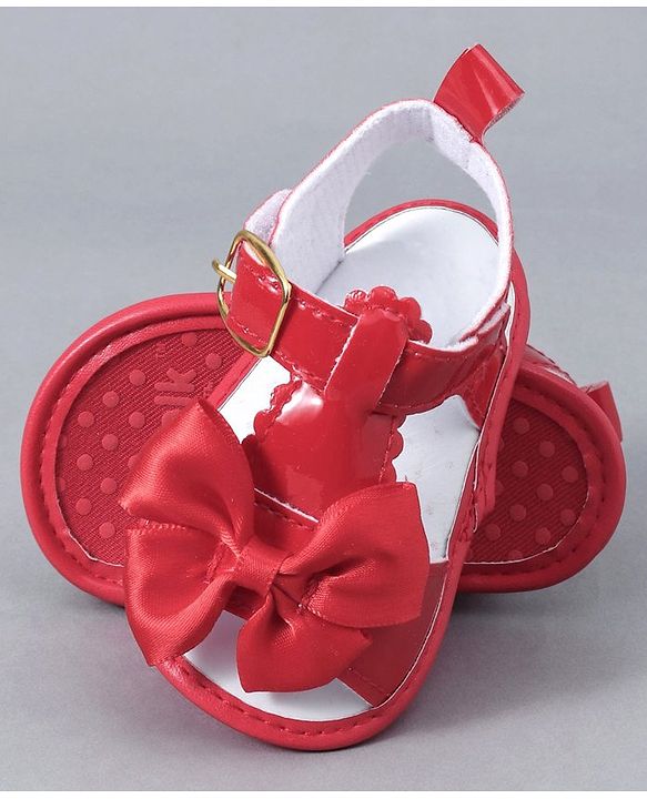 Cute Walk by Babyhug Sandals Style Booties Bow Applique - Red