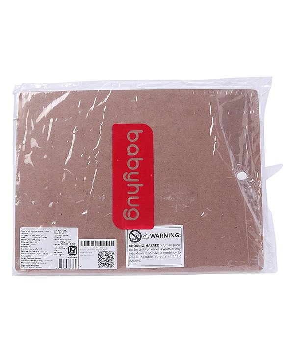 Babyhug Premium 26 pcs Capital Alphabet Wooden Board puzzle for Toddlers| ABC Puzzle Montessori Educational and Learning Toy | Shape Matching Puzzle |Preschool Colorful Knob and Peg Puzzle| BIS Certified| 18+ months