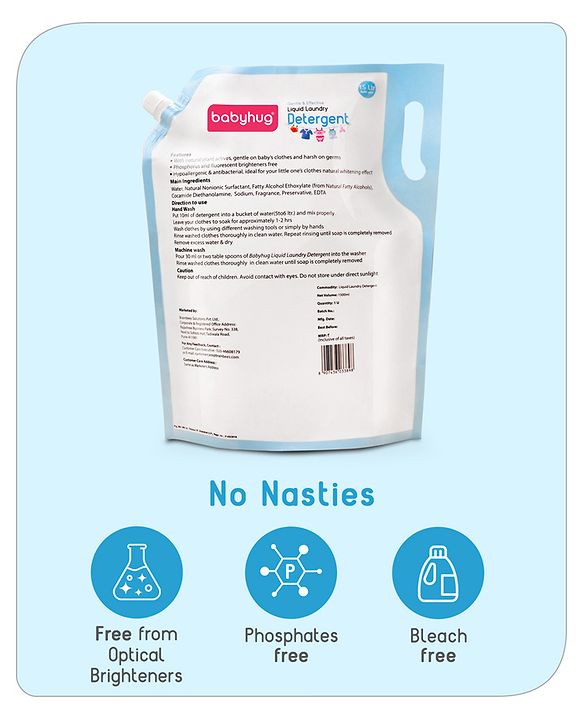 Babyhug Liquid Laundry Detergent Refill Pack - 1500 ml