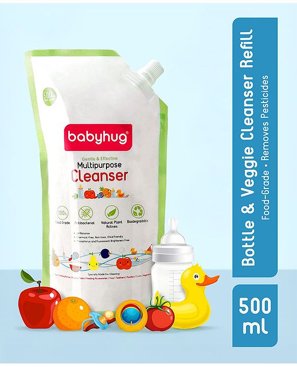 Babyhug Feeding Bottle Accessories & Vegetables Liquid Cleanser Refill Pack - 500 ml