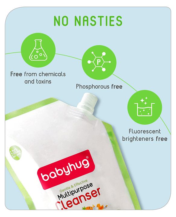 Babyhug Feeding Bottle Accessories & Vegetables Liquid Cleanser Refill Pack - 500 ml