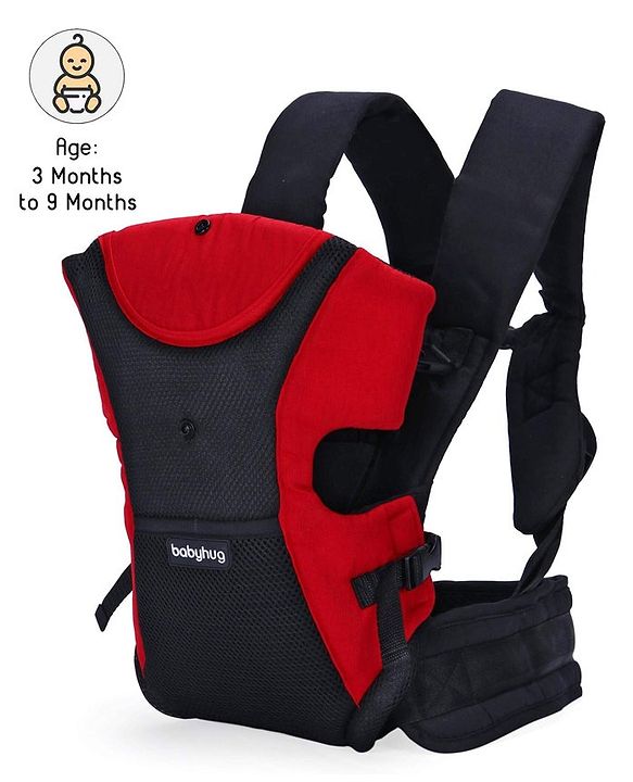 Babyhug Kangaroo Pouch 3 Way Baby Carrier - Red & Black