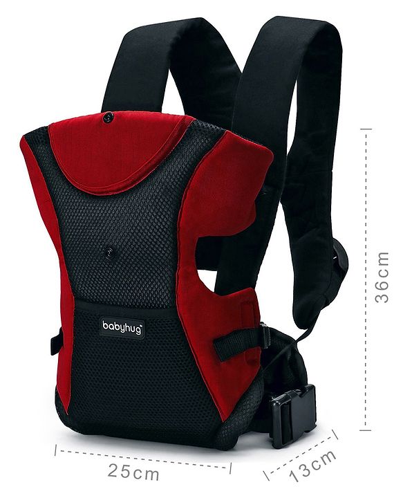 Babyhug Kangaroo Pouch 3 Way Baby Carrier - Red & Black