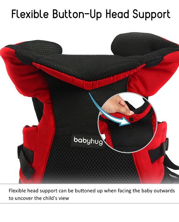 Babyhug Kangaroo Pouch 3 Way Baby Carrier - Red & Black
