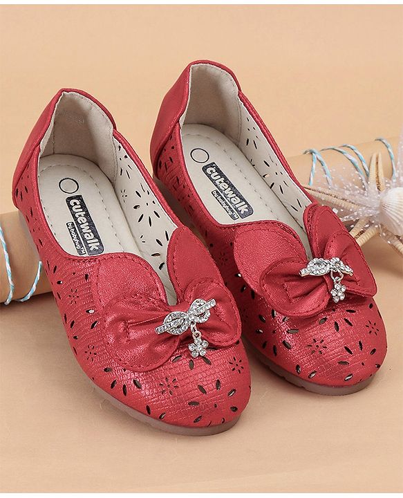Cute Walk by Babyhug Embellished Bellies - Red
