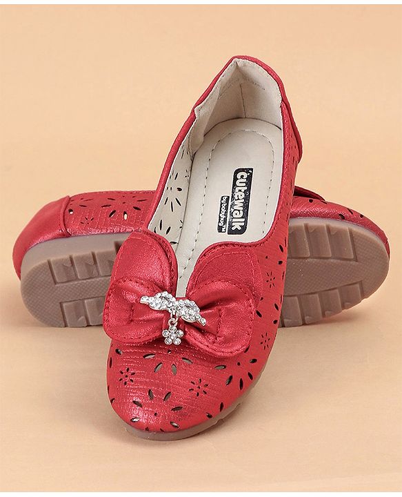 Cute Walk by Babyhug Embellished Bellies - Red