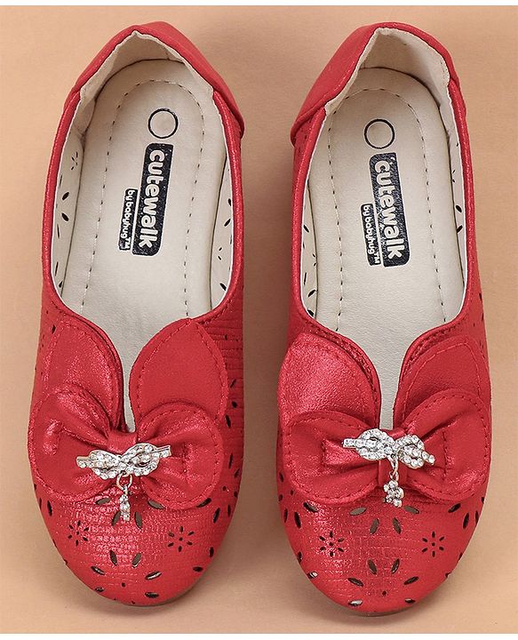 Cute Walk by Babyhug Embellished Bellies - Red