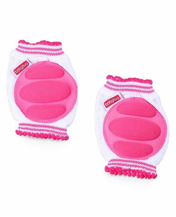 Babyhug Baby Knee & Elbow Pads White Pink (Design May Vary)