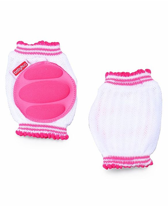 Babyhug Baby Knee & Elbow Pads White Pink (Design May Vary)