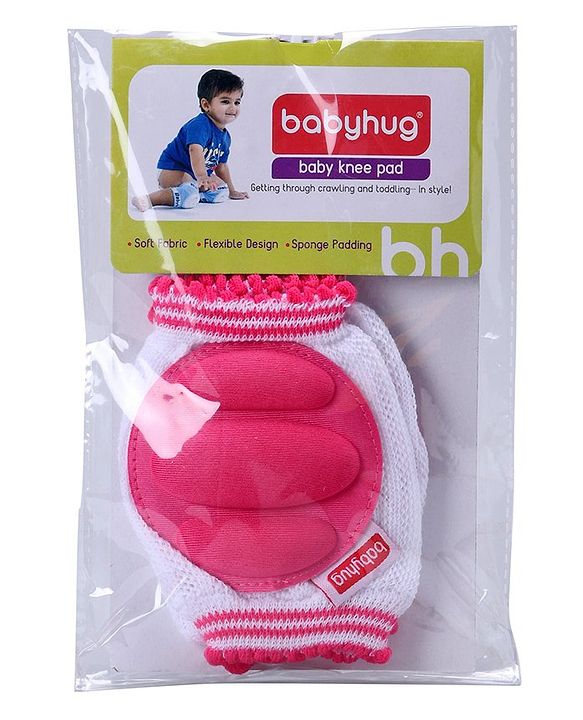 Babyhug Baby Knee & Elbow Pads White Pink (Design May Vary)