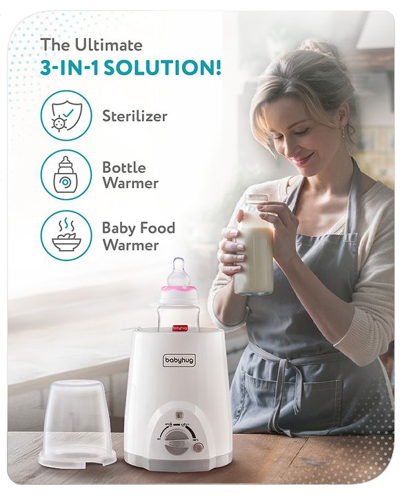 Babyhug 3-1 Bottle Warmer Cum Sterilizer - White